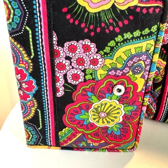 Quilted Vera Bradley Purse & Matching Wallet Floral Paisley Women's Handbag Set - Picture 13 of 16